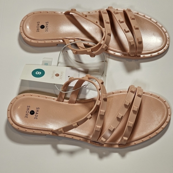 Women's Shade & Shore Liv Jelly Slip-On Sandal Matte Blush Size 8 NWT - Picture 2 of 13